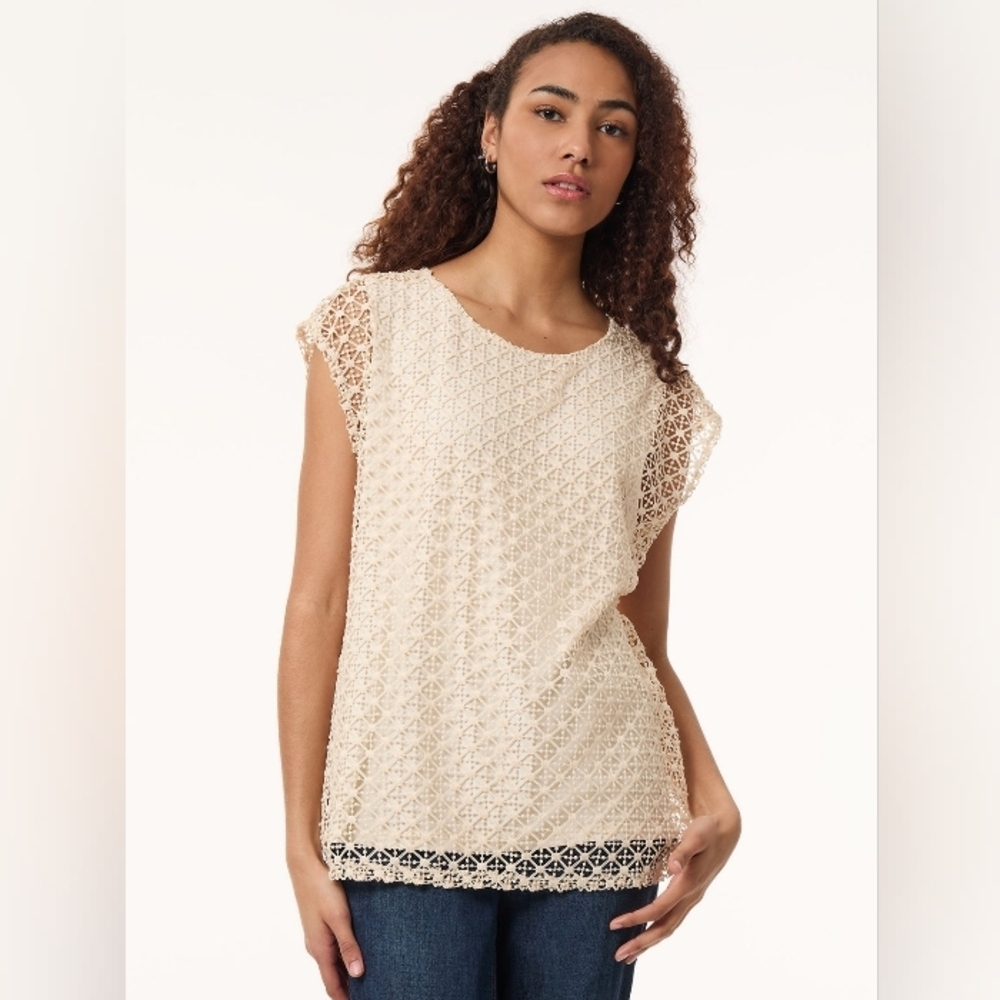 Petite Drop Shoulder Top, Lafayette Lace